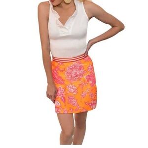 Gretchen Scott- Vibrant Orange and Pink Floral Skort